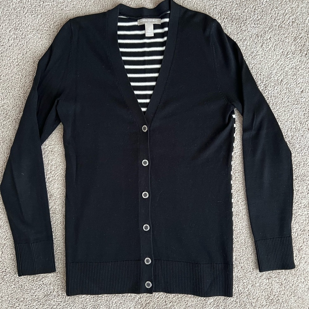 Banana Republic Black and White Striped Sweater